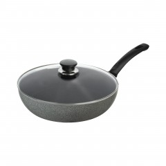 Ballarini Aosta Granitium Τηγάνι με Καπάκι από Αλουμίνιο με Επίστρωση από Πέτρα 28cm